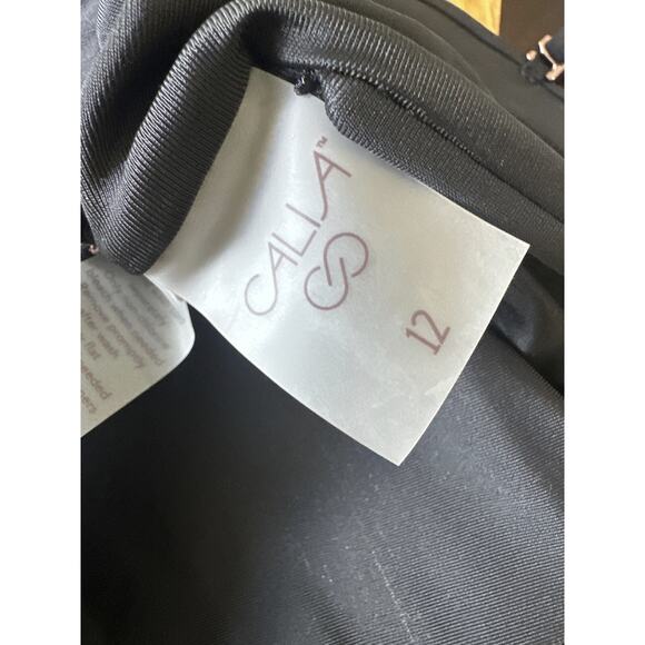 NWT CALIA Tummy Control Women's Bandeau One Piece Swimsuit Ruched Black Size 12 - Picture 4 of 11